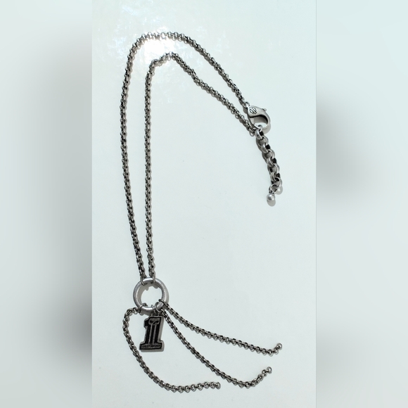 Harley Davidson Silver Tone Necklace Racing "One Skull" 2013 Bikercore Motorcycl - Picture 1 of 5